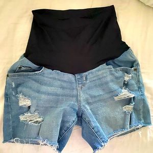 Maternity jean shorts